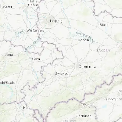 Map showing location of Waldenburg (50.876530, 12.599190)