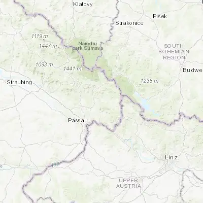 Map showing location of Waldkirchen (48.732700, 13.600820)