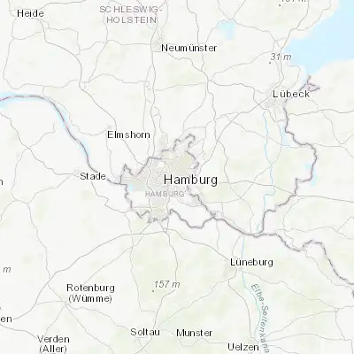 Map showing location of Wandsbek (53.583340, 10.083050)