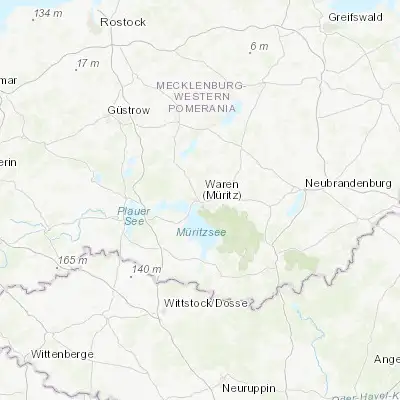 Map showing location of Waren (53.520400, 12.679850)