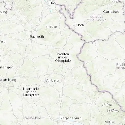 Map showing location of Weiden (49.676820, 12.156130)