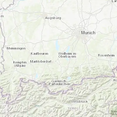 Map showing location of Weilheim (47.841470, 11.154840)