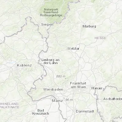 Map showing location of Weilmünster (50.431430, 8.376730)
