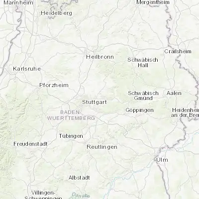 Map showing location of Weinstadt-Endersbach (48.813110, 9.363870)