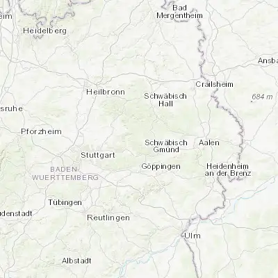 Map showing location of Welzheim (48.876750, 9.634340)
