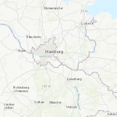 Map showing location of Wentorf bei Hamburg (53.500000, 10.250000)