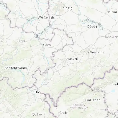 Map showing location of Werdau (50.736040, 12.375340)