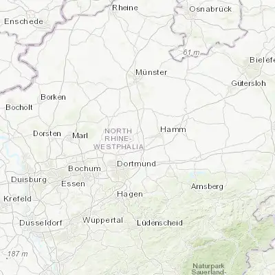 Map showing location of Werne (51.664460, 7.634210)