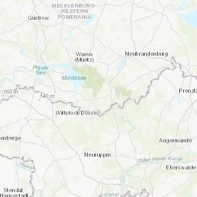 Map showing location of Wesenberg (53.280300, 12.969360)
