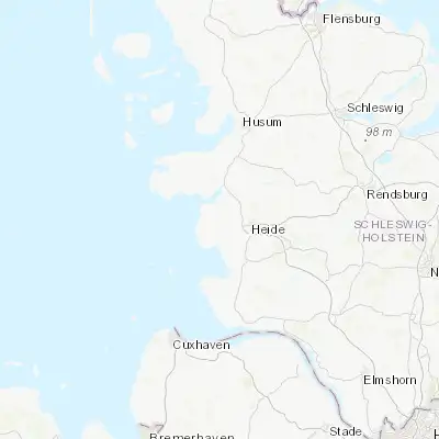 Map showing location of Wesselburen (54.212170, 8.924190)