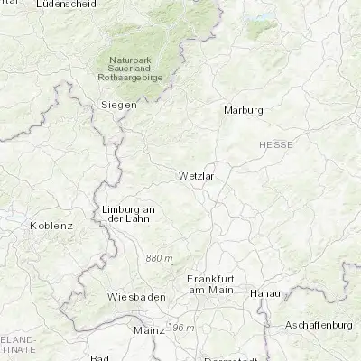Map showing location of Wetzlar (50.561090, 8.504950)