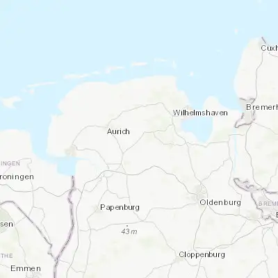 Map showing location of Wiesmoor (53.416670, 7.733330)