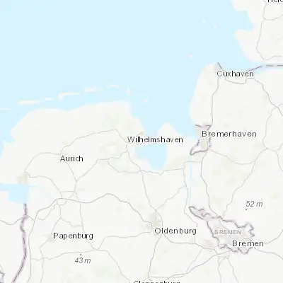 Map showing location of Wilhelmshaven (53.529980, 8.112530)