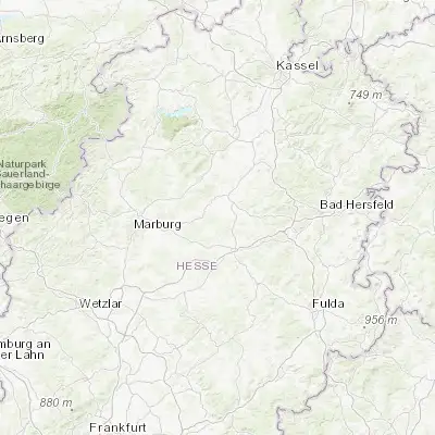Map showing location of Willingshausen (50.850000, 9.200000)