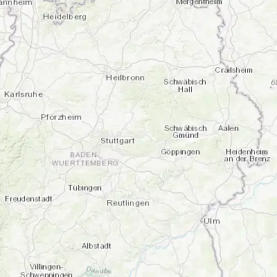 Map showing location of Winterbach (48.799180, 9.479140)