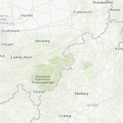Map showing location of Winterberg (51.192480, 8.534680)