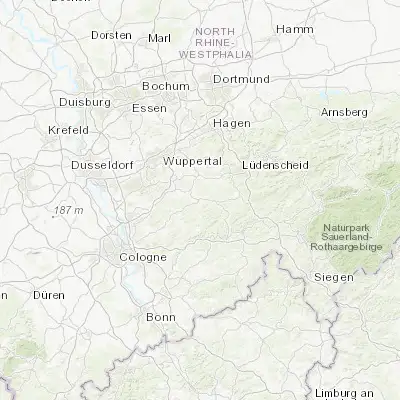 Map showing location of Wipperfürth (51.116100, 7.398650)