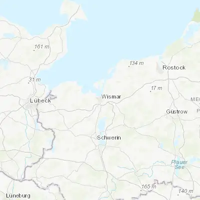 Map showing location of Wismar (53.893140, 11.452860)