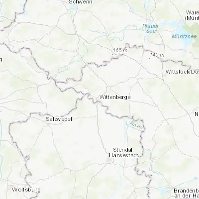 Map showing location of Wittenberge (53.005430, 11.750320)