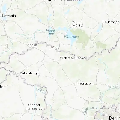 Map showing location of Wittstock (53.161180, 12.482870)