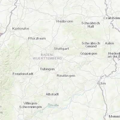 Map showing location of Wolfschlugen (48.650000, 9.283330)