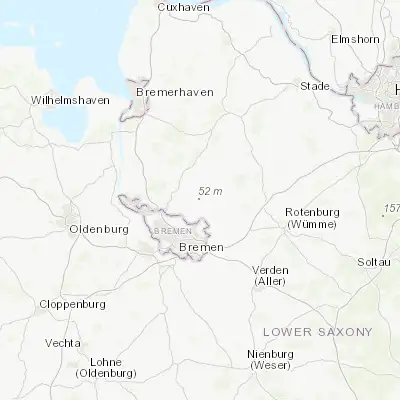 Map showing location of Worpswede (53.216670, 8.933330)
