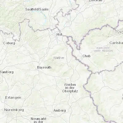 Map showing location of Wunsiedel (50.039230, 12.003420)