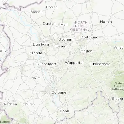 Map showing location of Wuppertal (51.256270, 7.148160)