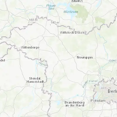 Map showing location of Wusterhausen (52.891200, 12.460210)