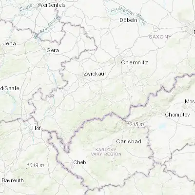 Map showing location of Zschorlau (50.566670, 12.650000)