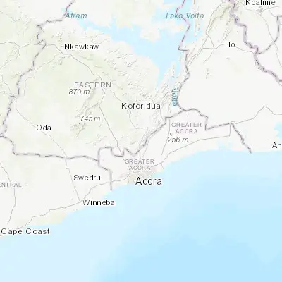 Map showing location of Aburi (5.848020, -0.174490)
