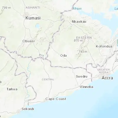 Map showing location of Akim Swedru (5.893800, -1.016360)