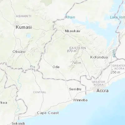 Map showing location of Akwatia (6.040240, -0.808760)