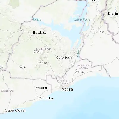 Map showing location of Koforidua (6.094080, -0.259130)