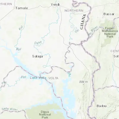Map showing location of Kpandae (8.468850, -0.011270)