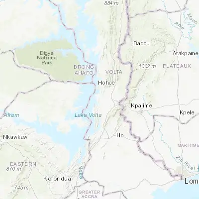 Map showing location of Kpandu (6.995360, 0.293060)