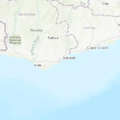 Map showing location of Sekondi-Takoradi (4.926780, -1.757730)