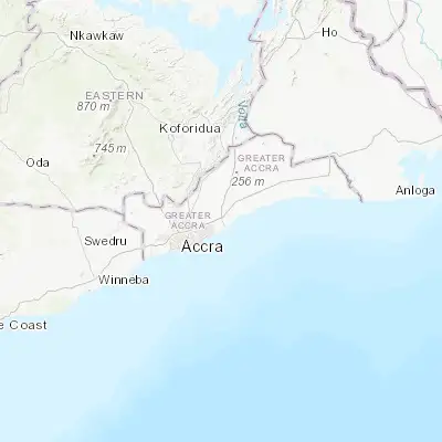 Map showing location of Tema (5.669800, -0.016570)