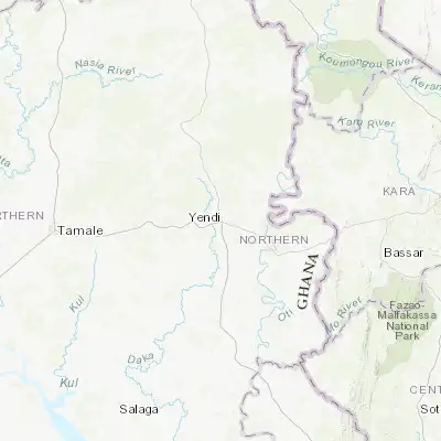 Map showing location of Yendi (9.442720, -0.009910)