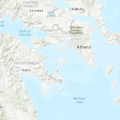 Map showing location of Aegina (37.746670, 23.427500)
