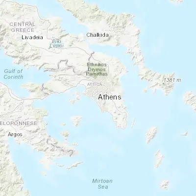 Map showing location of Agios Dimitrios (37.933330, 23.733330)