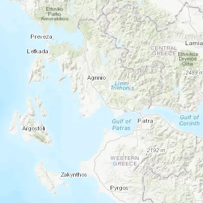 Map showing location of Aitolikó (38.437040, 21.353580)