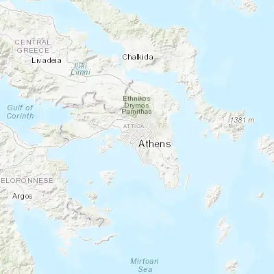Map showing location of Athens (37.983760, 23.727840)