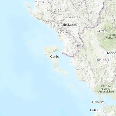 Map showing location of Corfu (39.624410, 19.920160)