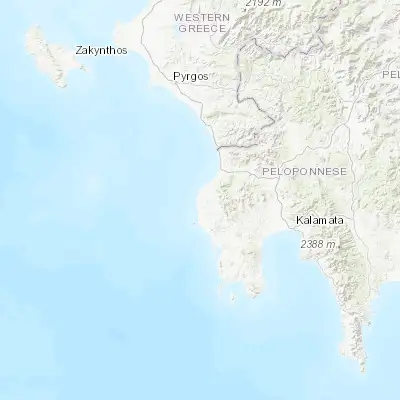 Map showing location of Filiatrá (37.156370, 21.585320)