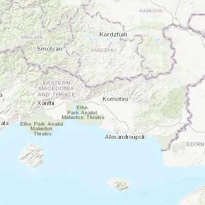 Map showing location of Komotiní (41.119170, 25.405350)