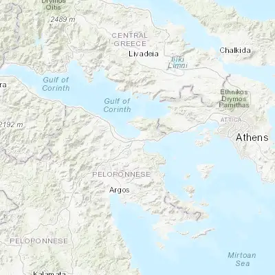 Map showing location of Kórinthos (37.940070, 22.951300)
