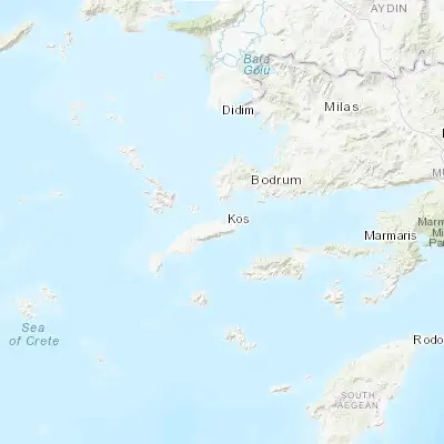 Map showing location of Kos (36.892950, 27.287680)