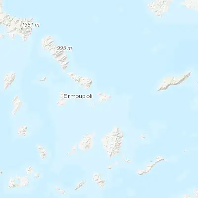 Map showing location of Mykonos (37.445290, 25.328720)