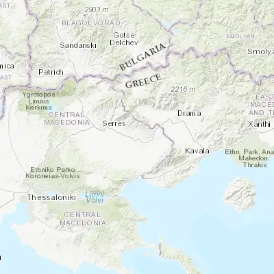 Map showing location of Néa Zíchni (41.032040, 23.828700)